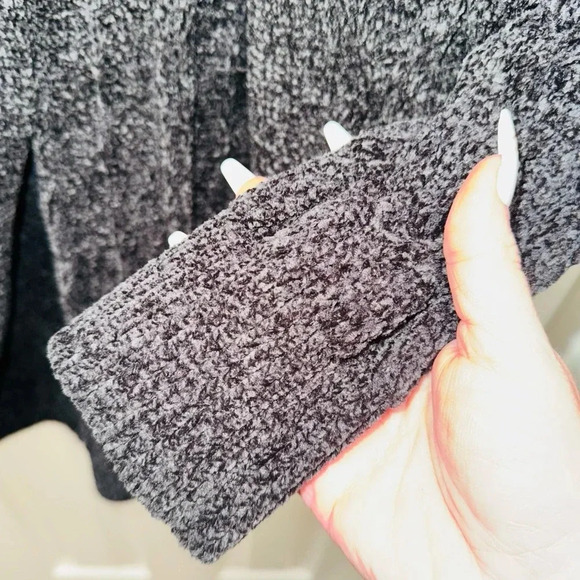 Chenille Cocoon Cardigan Sweater, Midweight,charcoal grey open front size M - Picture 6 of 16